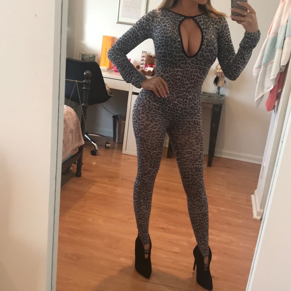 Snow leopard catsuit halloween costume